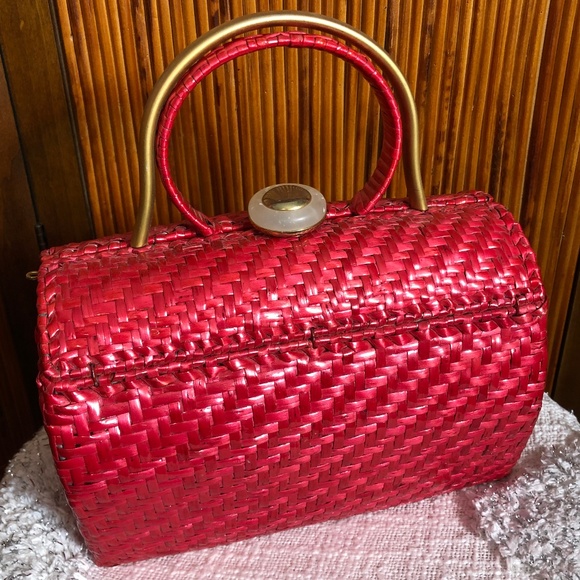 rodo italy Bags Vintage Rodo Italy Convertible Red Wicker Handbag Poshmark